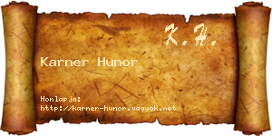 Karner Hunor névjegykártya